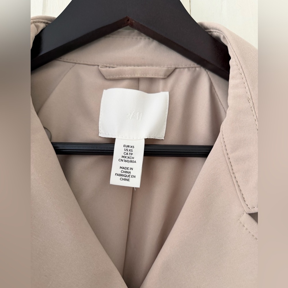 H&M Classic Beige Trench Coat XS - Picture 6 of 7
